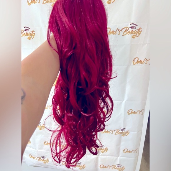 Crimson Red Full Wig - Picture 5 of 6